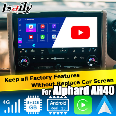 تويوتا ألفارد AH40 واجهة الوسائط المتعددة أندرويد 8+128GB Carplay دعم أندرويد أوتو