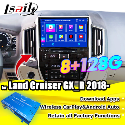 واجهة الوسائط المتعددة الروبوتية لـ Land Cruiser GX_R 2018-2021 LC200 لاسلكي Apple CarPlay& Android Auto Retrofit ترقية