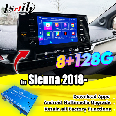 تكامل OEM وتعديل واجهة أندرويد لتويوتا سيينا 2018-2021 كامري، RAV-4 دعم الوسائط المتعددة داخل السيارة YouTube، NetFlix، كاميرا 360 درجة