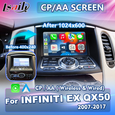 شاشة Lsailt Android Auto Carplay لسيارات إنفينيتي EX25 EX35 EX37 EX30d EX QX50 موديلات 2007-2017