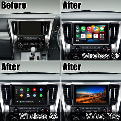 صندوق CarPlay و Android Auto بنمط OEM النقي لسلسلة Toyota Alphard Vellfire AH30 موديلات 2015-2022