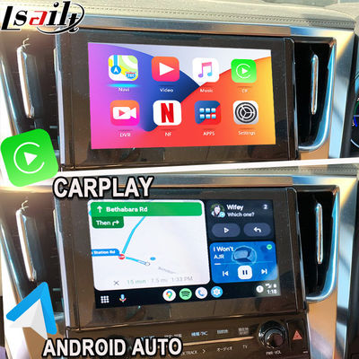 وحدة ترقية Apple CarPlay/Android Auto اللاسلكية لسيارات Alphard 30 Series Vellfire Toyota تدعم راديو FM، وتكييف الهواء، والمرايا، والكاميرات