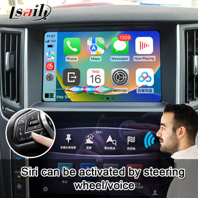 Q50 Q60 OEM وحدة ترقية Apple CarPlay دمج انعكاس الهاتف المحمول، عرض درجة حرارة مكيف الهواء، خرائط جوجل، سبوتيفاي