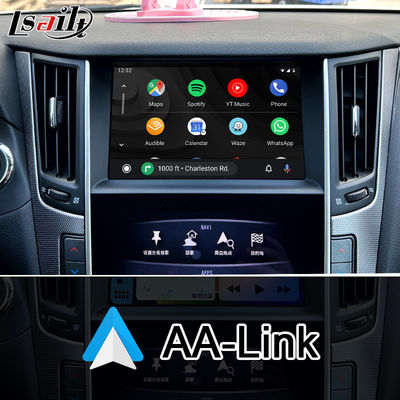 Q50 Q60 OEM وحدة ترقية Apple CarPlay دمج انعكاس الهاتف المحمول، عرض درجة حرارة مكيف الهواء، خرائط جوجل، سبوتيفاي