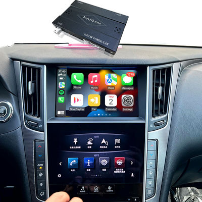 Q50 Q60 OEM وحدة ترقية Apple CarPlay دمج انعكاس الهاتف المحمول، عرض درجة حرارة مكيف الهواء، خرائط جوجل، سبوتيفاي