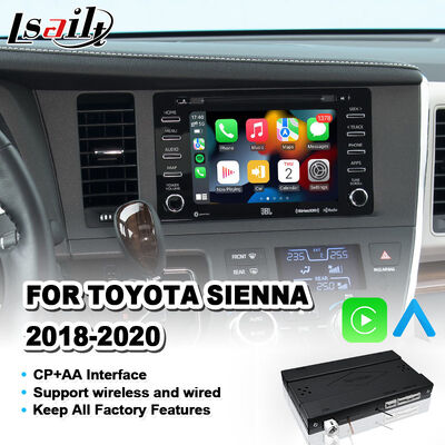 واجهة Lsailt Wireless Android Auto Carplay لسيارة تويوتا سيينا 2018-2020