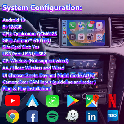 واجهة وسائط متعددة Carplay بنظام Android من Lsailt لسيارة إنفينيتي QX50 موديل 2018-2022