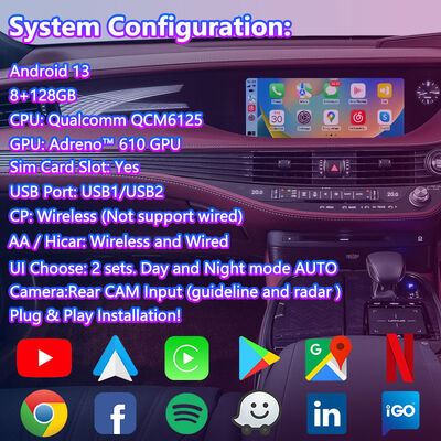 Lsailt Android Carplay واجهة الفيديو لليكسوس لليكسوس LS500 LS500h 2017-2020
