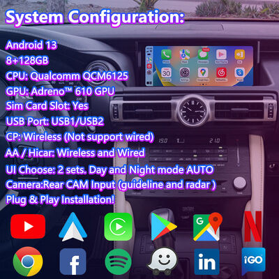 واجهة الفيديو لـ Lsailt Android Carplay لعام 2018 والحاضر لـ Lexus RC 350 RC300 RCF RC300h RC350