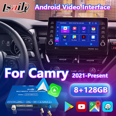 واجهة الفيديو للملاحة لسيارة Lsailt Android Carplay لعام 2021-2024 تويوتا كامري هجينة XSE XLE SL SE XV70