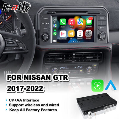 وحدة واجهة CarPlay من Lsailt لنيسان GT-R R35 2017-2022، تكامل OEM، ترقية الشاشة المصنعية، Android Auto لاسلكي