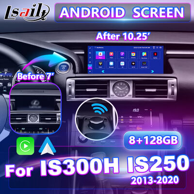 شاشة الوسائط المتعددة لأجهزة أندرويد Carplay 10.25 بوصة لعام 2013-2020 ليكسوس IS Knob IS250 IS200t IS300 IS300h IS350