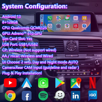 Lsailt أندرويد Carplay شاشة واجهة الوسائط المتعددة لمقبض 2016-2019 لكزس RX RX350 RX450h RX200t RX300