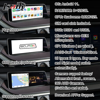 واجهة فيديو لنظام الوسائط المتعددة CarPlay/Android لسيارات لكزس RX450H RX350 مقاس 12.3 بوصة 2016-2021 مدمجة مع يوتيوب ونتفليكس وأندرويد أوتو