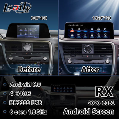 Lsailt 12.3 بوصة شاشة لاسلكية تعمل بنظام Android Auto Carplay للوسائط المتعددة لكزس RX RX350 RX450h