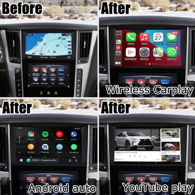واجهة GPS carplay ، 8+128GB واجهة مربع التنقل أندرويد 11 لـ Infiniti Q50 / Q60