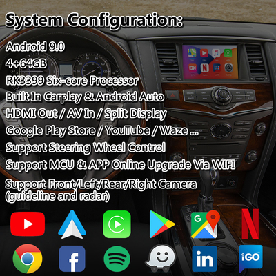 Lsailt Android Carplay واجهة الوسائط المتعددة لإنفينيتي QX80 QX56 QX60 QX70