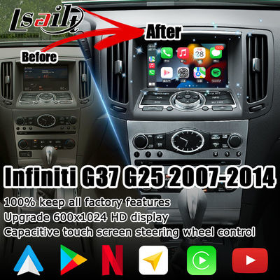 نظام تحديد المواقع GPS NISSAN واجهة الوسائط المتعددة أندرويد Carplay 1.8G لشركة Infiniti G37 G25 Navihome