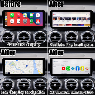 Android 10 Multimedia Video Interface 4GB RAM AI Box Sgs لمرسيدس مع Carplay