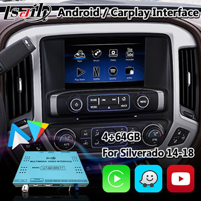 4 + 64GB Android Carplay واجهة الوسائط المتعددة لشفروليه سيلفرادو كامارو مع Android Auto
