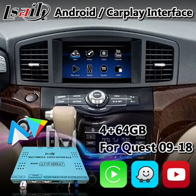 Lsailt Android Carplay Interface لنيسان كويست E52 مع لاسلكي أندرويد أوتو