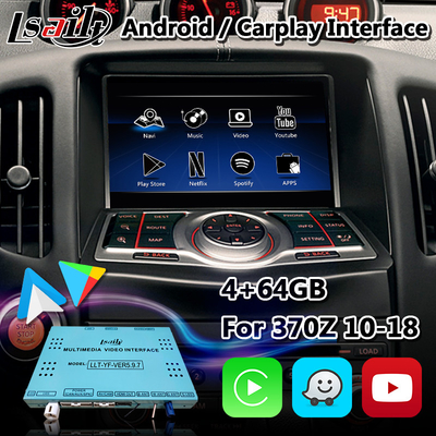 واجهة Lsailt Android Carplay لنيسان 370Z مع Youtube Waze NetFlix