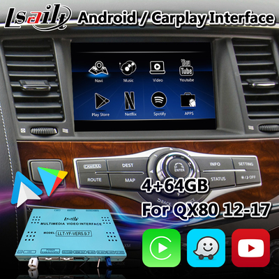 واجهة ملاحة Android للوسائط المتعددة لـ Infiniti QX80 مع نظام Android Auto Carplay اللاسلكي