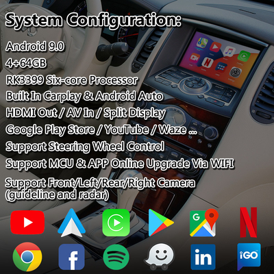 Lsailt Android واجهة فيديو الوسائط المتعددة لـ Infiniti EX35 مع Wireless Carplay android auto