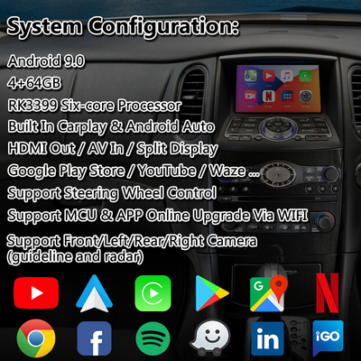 واجهة Lsailt Android Carplay لـ Infiniti EX30D EX35 EX37 مع نظام Android Auto اللاسلكي