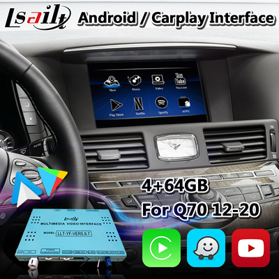 صندوق واجهة الوسائط المتعددة لإنفينيتي Q70 مع أندرويد لاسلكي أوتو Carplay